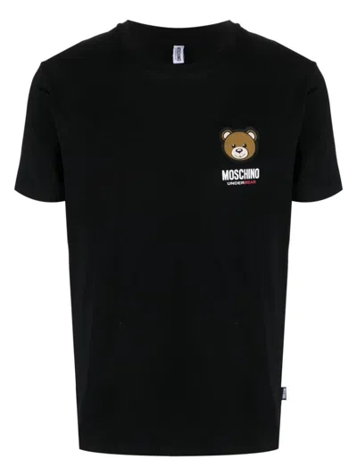 Moschino Underwear Leo Teddy Print T-shirt In Black