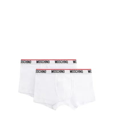Moschino Underwear Logo-strap Boxers (set Of Two) In White