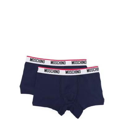 Moschino Underwear Logo-waistband Boxer Pack (pack Of Two) In Blue