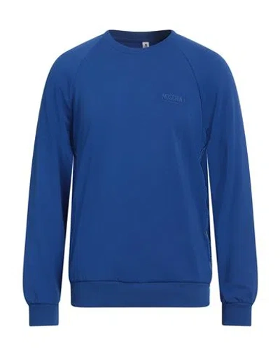 Moschino Underwear Man Sweatshirt Blue Size L Cotton, Elastane