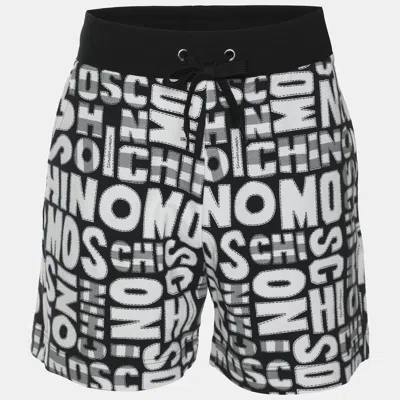 Pre-owned Moschino Underwear Multicolor Logo Printed Jersey Shorts M