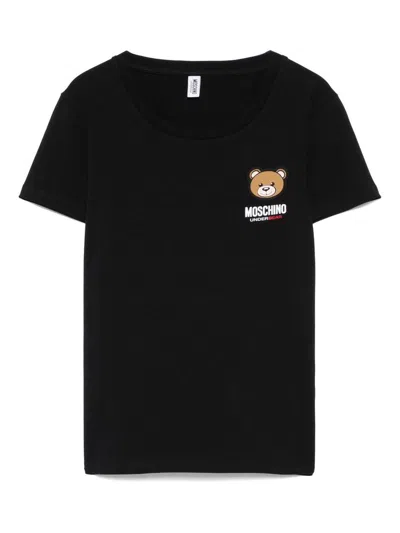 Moschino Underwear Stretch-cotton T-shirt In Black With Logo