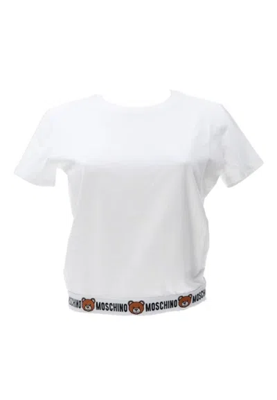 Moschino Woman Undershirt White Size S Cotton, Elastane In Bianco