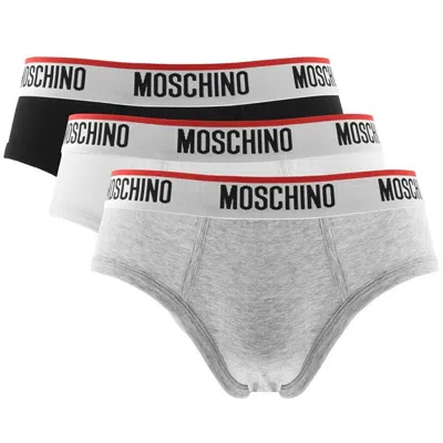 Moschino Underwear Three Pack Briefs Grey