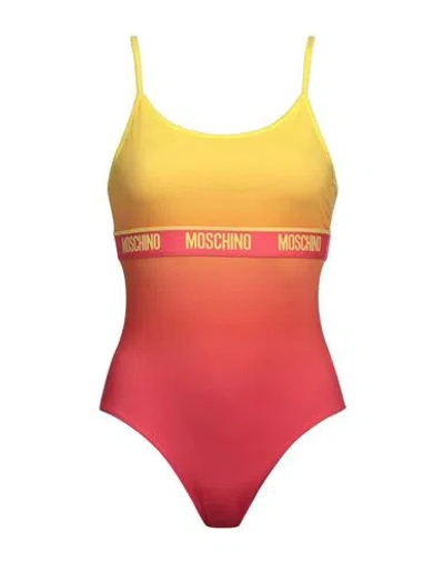 Moschino Underwear Woman Bodysuit Orange Size L Cotton, Elastane