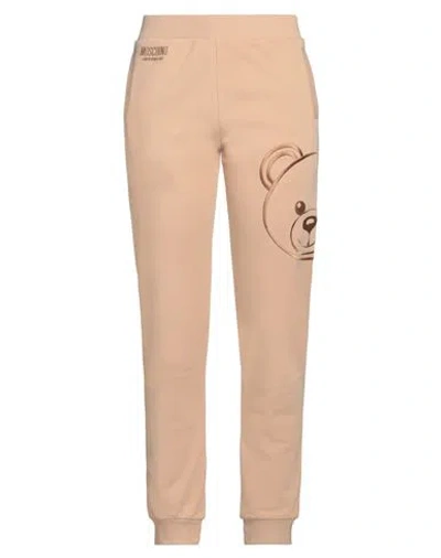 Moschino Underwear Woman Pants Sand Size M Cotton, Elastane In Beige