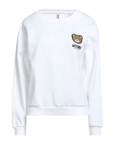 Moschino Underwear Woman Sweatshirt White Size L Cotton, Elastane