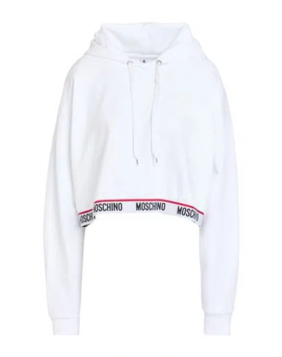 Moschino Underwear Woman Sweatshirt White Size M Cotton, Elastane In Gray