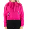 Moschino Underwear Women's Crop Jacket Fuchsia With Hood And Pocket In Pink