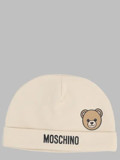 Moschino Unisex Cotton Mini Hat For Kids In Neutral