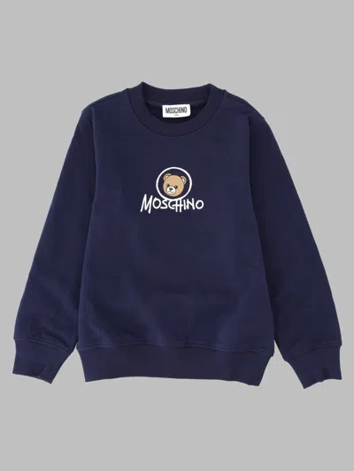 Moschino Unisex Kids Crewneck Long-sleeve Sweatshirt In Blue
