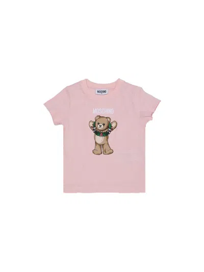 Moschino Unisex Logo Mini T-shirt In Pink
