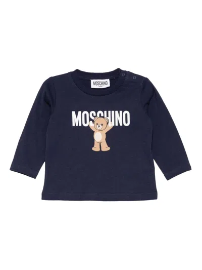 Moschino Unisex Logo T-shirt For Babies In Blue