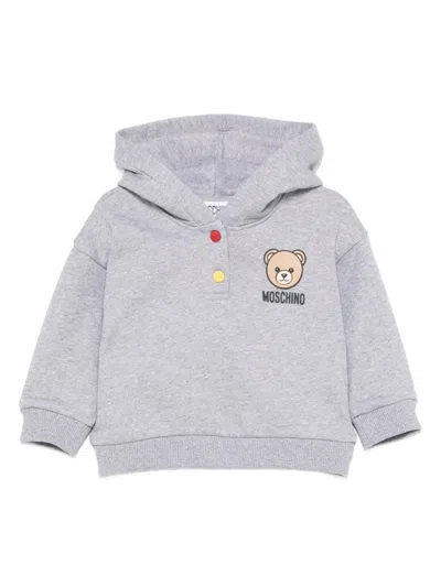 Moschino Unisex Mini Hooded Sweatshirt In Gray