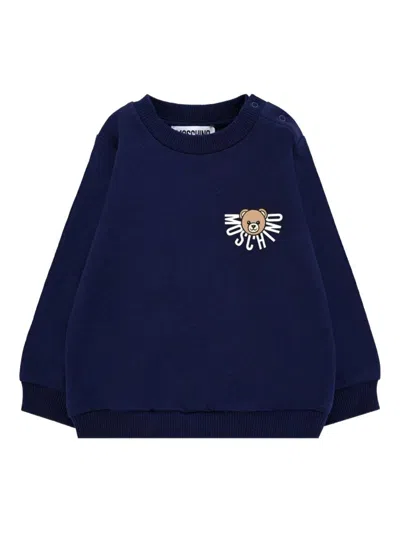 Moschino Unisex Mini Hoodless Sweatshirt With Logo In Blue