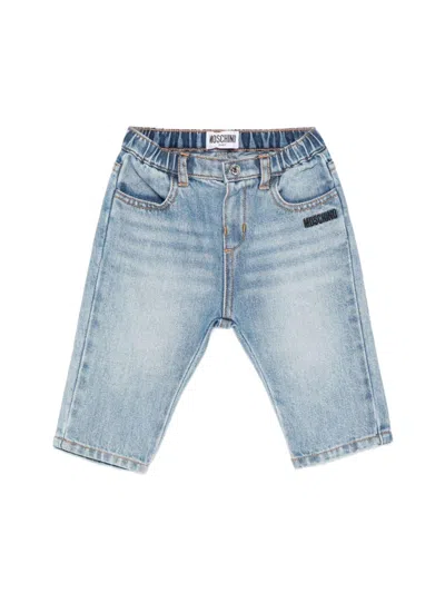 Moschino Unisex Mini Trousers For Babies In Blue