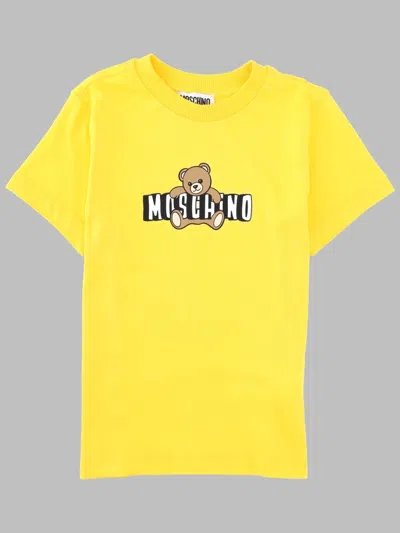 Moschino Unisex Mini T-shirt For Kids In Yellow