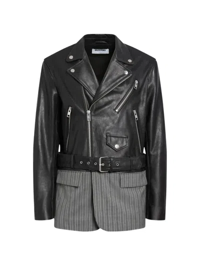 Moschino Unstructured Nappa-leather Biker Jacket In Black