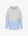 Moschino Logo-print Layered Hoodie In Grey