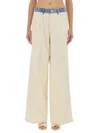 Moschino Urban Wide Fit Pleated Trousers In Pink