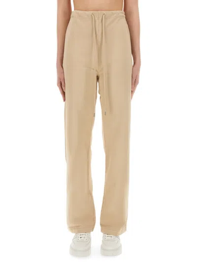 Moschino Jeans Beige Cotton Trousers In Neutral