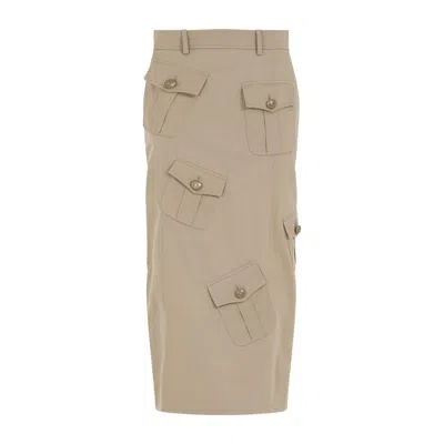 MOSCHINO MOSCHINO UTILITY-INSPIRED MIDI SKIRT WITH MULTIPLE POCKETS AND TAILORED FIT