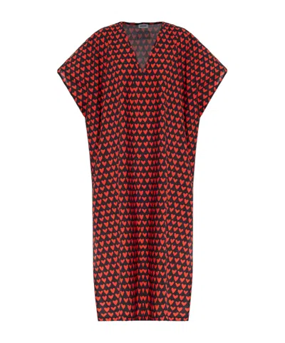 Moschino V-neck Dress In Burgundy