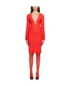 Moschino V-neck Medium-length Dress In Red