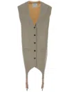 Moschino Couture Two-tone Wool And Satin Oversize Vest In Neutrals
