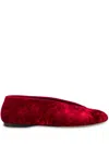 Moschino Duck Velvet Ballerinas In Red