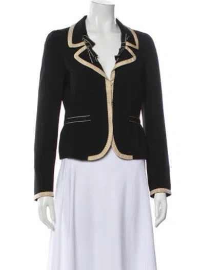 Pre-owned Moschino Velvet Blazer In Black