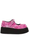 Moschino Velvet Loafers In Pink