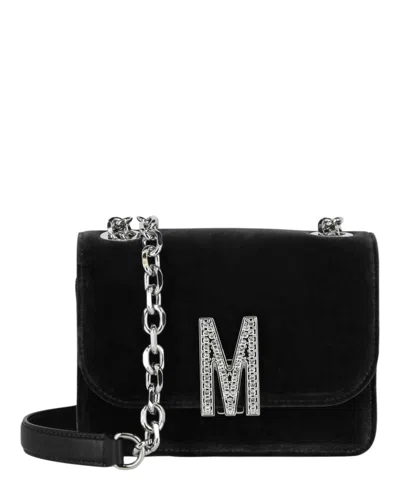 Moschino Velvet Logo Crossbody Bag In Multi