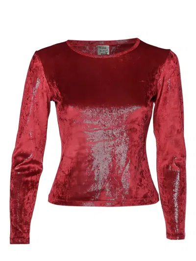 Pre-owned Moschino Velvet Long-sleeve Top