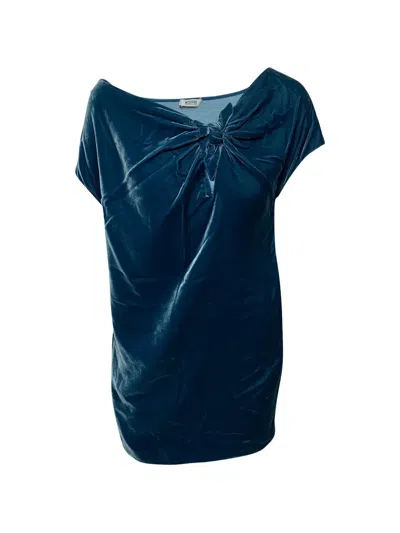 Pre-owned Moschino Velvet Mini Dress In Blue
