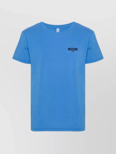 Moschino Versatile Crew Neck Short Sleeve T-shirt In Blue