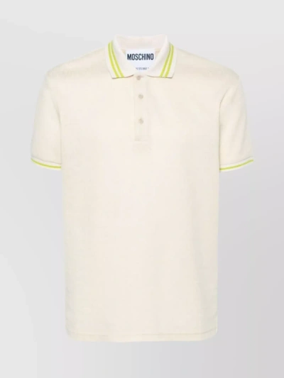 Moschino Versatile Short Sleeve Polo Shirt In White