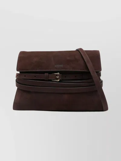 Moschino Versatile Shoulder Bag Adjustable Strap In Brown
