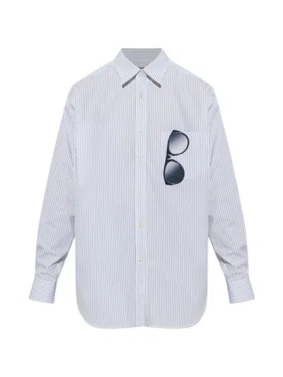 Moschino Vertical-stripe Shirt In Blue