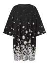 Moschino Floral-pattern Short-sleeved Mini Dress In Black