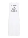 Moschino Graphic Print Midi Dress With Back Slit In White