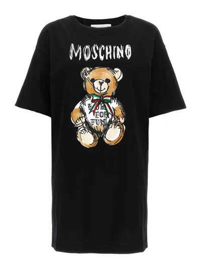 Moschino T-shirt Dress In Black