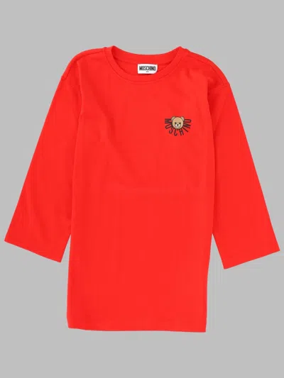 Moschino Vestito Manica Lunga Con Logo In Multi