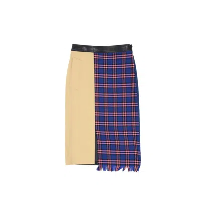 Moschino Vibrant Blue Wool Blend Skirt In Multicolor