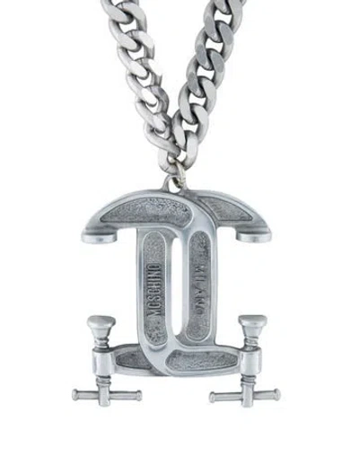Pre-owned Moschino Vice Chain Pendant Necklace, 28" In Multi