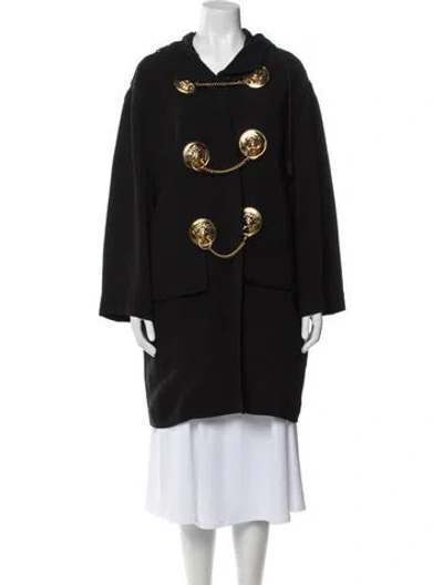 Pre-owned Moschino Vintage 1989 Coat In Black