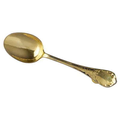 Pre-owned Moschino Vintage 1989  Dinner Gold Tone Spoon Brooch In Multi