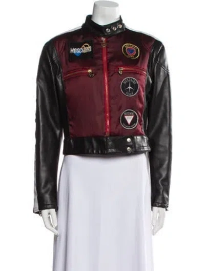 Pre-owned Moschino Vintage 1990's Biker Jacket In Red