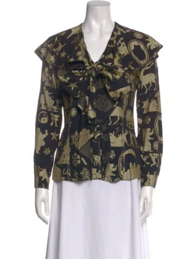 Pre-owned Moschino Vintage 1990's Blouse In Black