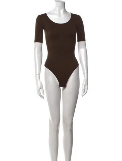 Pre-owned Moschino Vintage 1990's Bodysuit In Brown